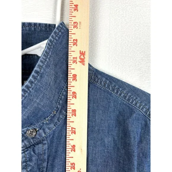 Wrangler Denim Shirt Adult Large Blue Denim - Picture 9 of 16